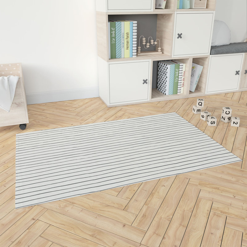 Smooth Lay Kids Play Mat, Ivory/Charcoal, Rectangle 2' x 3'