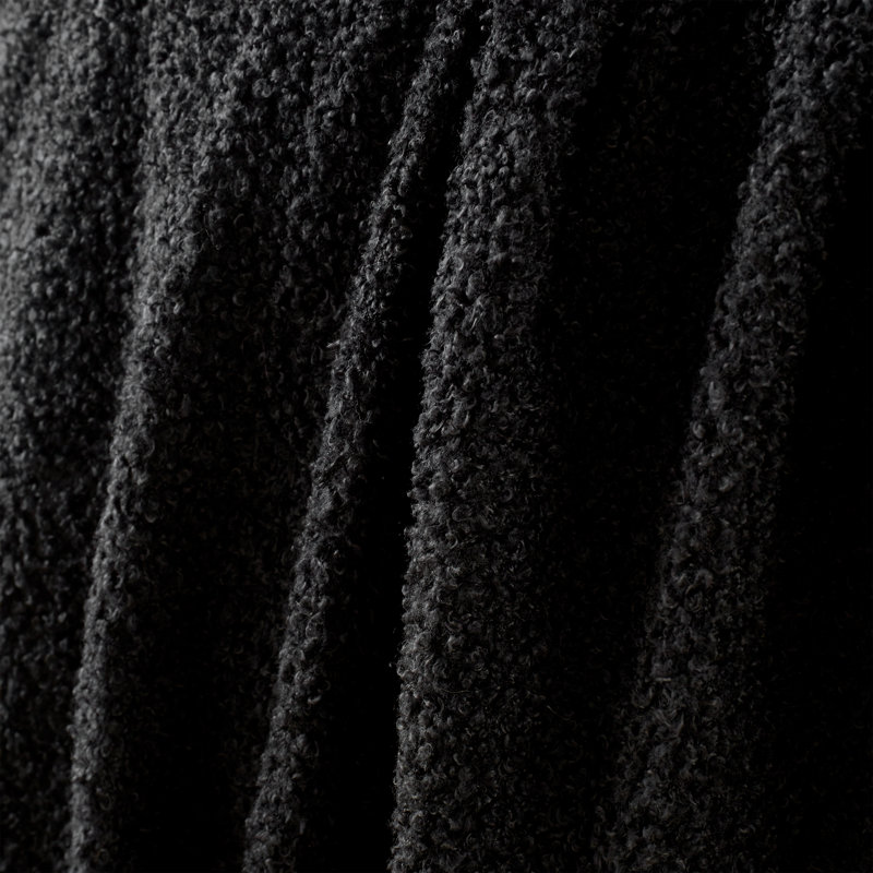 Soft Boucle Warm Blanket Throw, Black