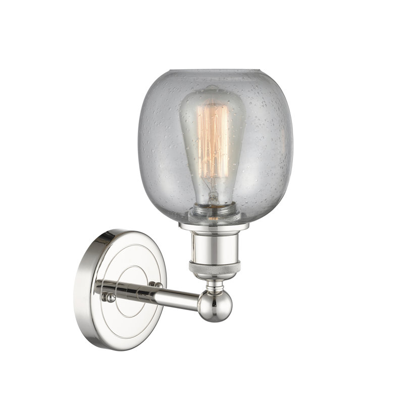 Cheraw Armed Sconce, Seedy, Polished Nickel