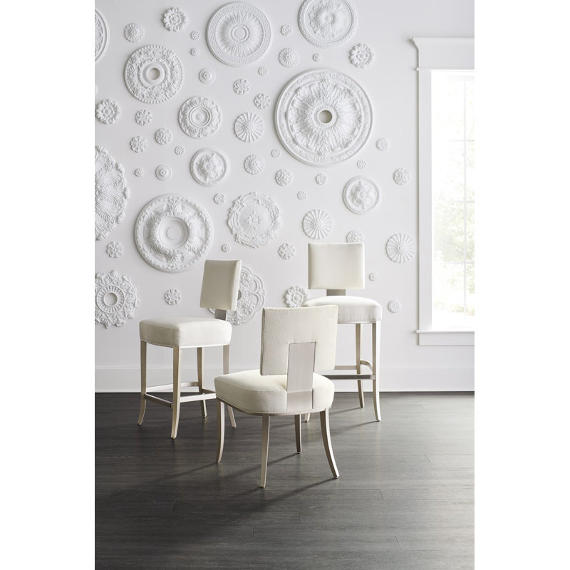 Caracole Classic Upholstered Stool, Bar Stool (29.63" Seat Height)