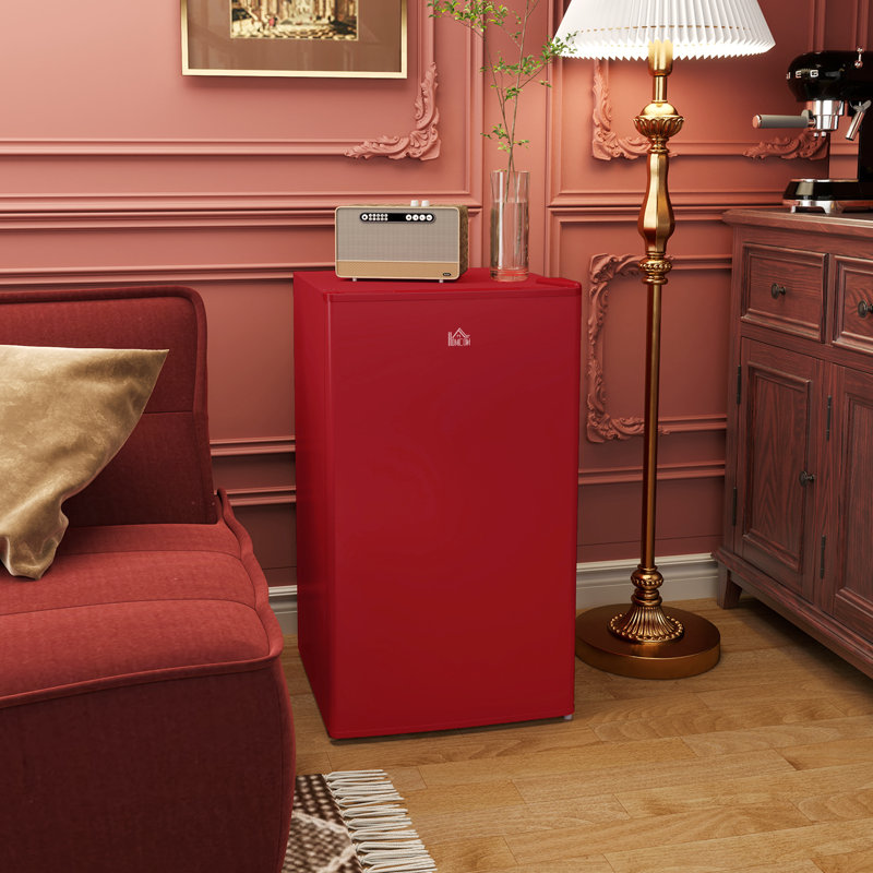 Mini réfrigérateur de 3,2 pi cu avec congélateur, réfrigérateur compact à une porte avec thermostat réglable, tablette et porte réversible pour chambre à coucher, dortoir, bureau à domicile, écoénergétique, 