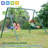 440lbs 2 Seat Swing Set with Belt and Saucer Swing