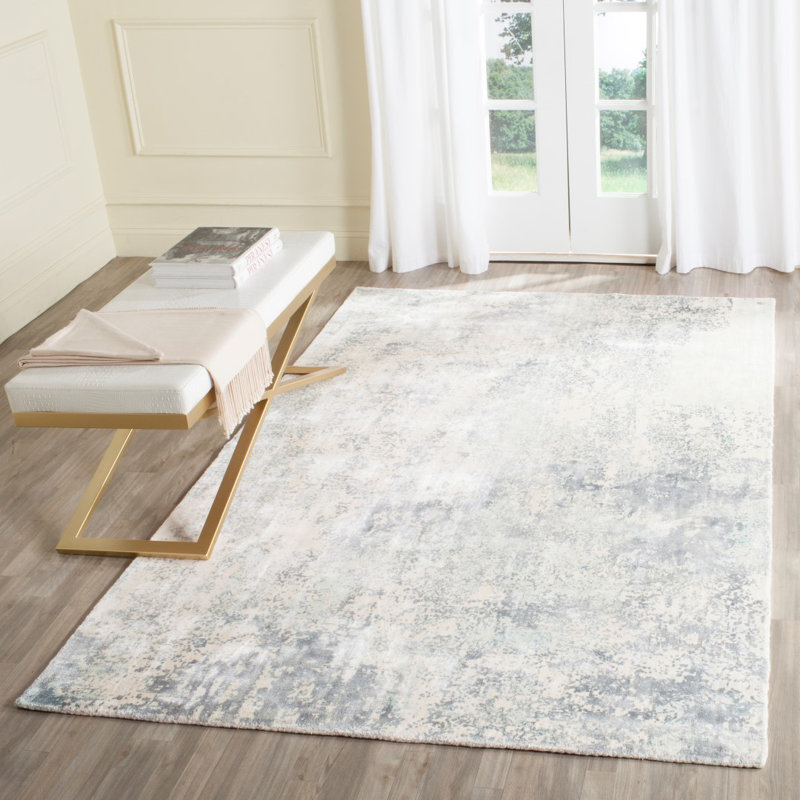 Ely Hand Loomed Viscose Abstract Rug, Rectangle 10' x 14'
