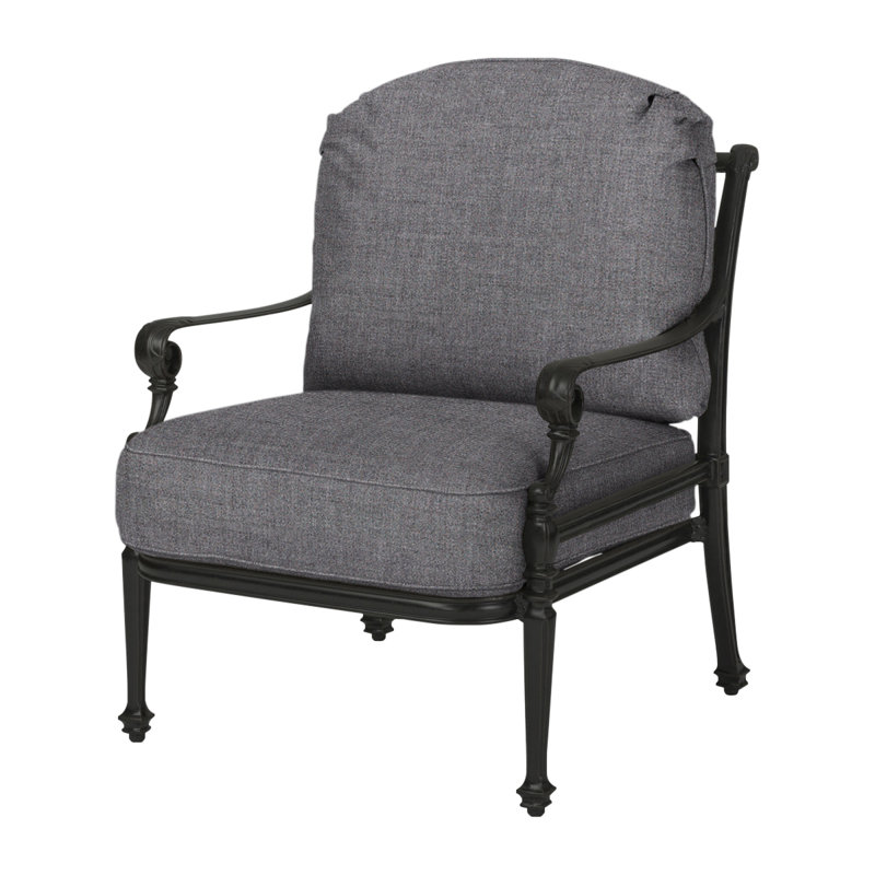 Grand Terrace Cushion Lounge Chair, Cast Slate Sunbrella® Plainweave, Desert Bronze