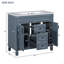 Meuble-lavabo de salle de bain avec lavabo supérieur, armoire à miroir, armoire de rangement moderne avec 2 portes à fermeture douce et 2 tiroirs, meuble-lavabo simple-1513467750