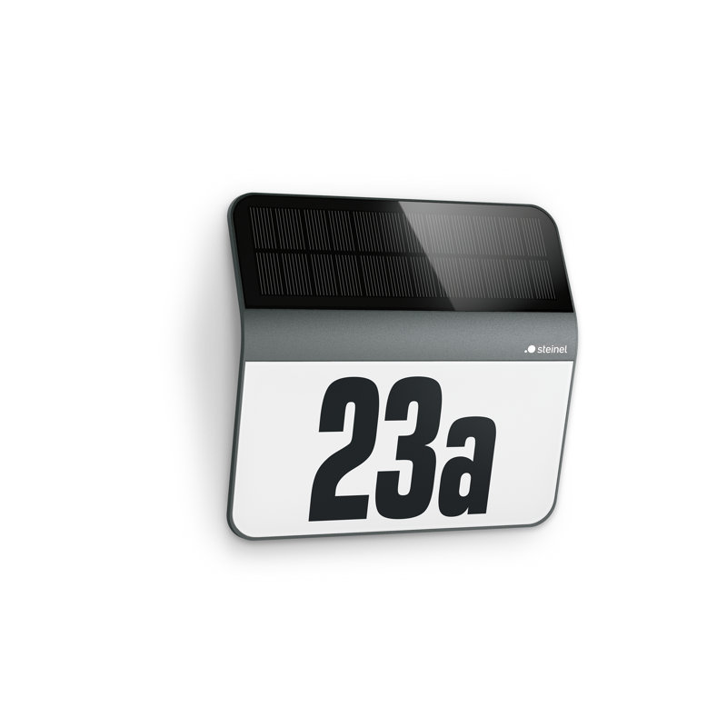 LED Solar House Number Wall Light XSolar LH-N Anthracite with Twilight Sensor