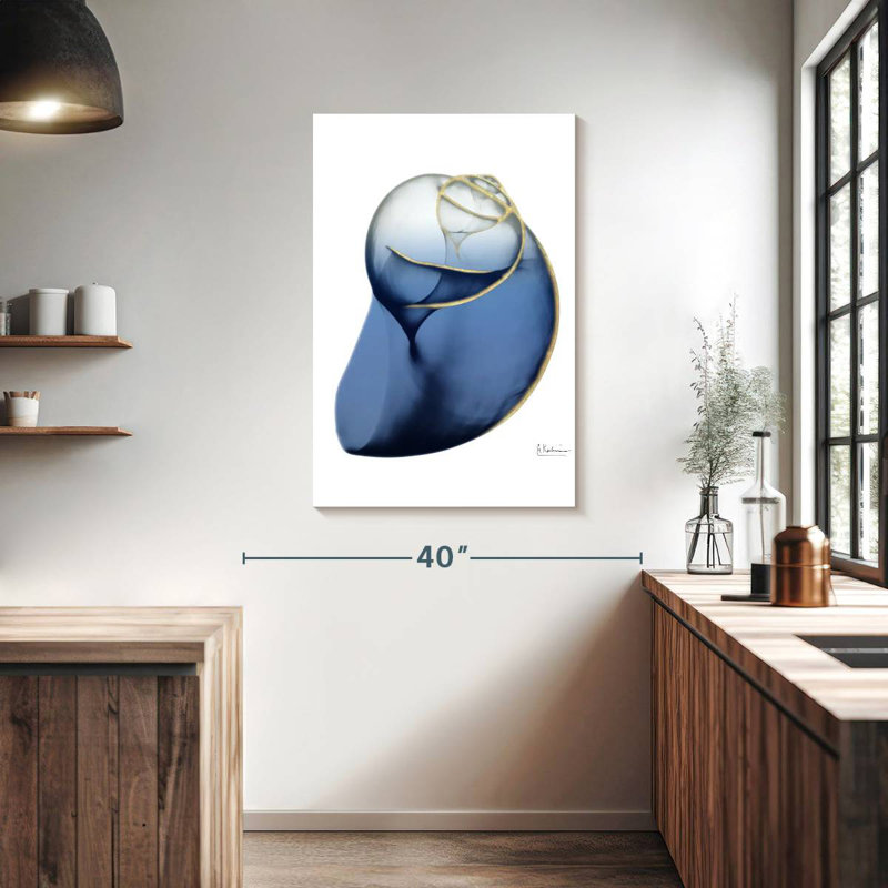 Marble indigo snail Aletra, H 39 po x l 26 po