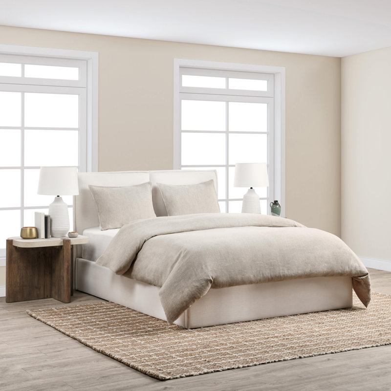 Talia Duvet Cover Set, Natural, Queen