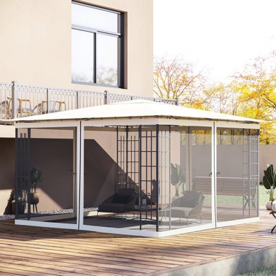 Filet de remplacement pour moustiquaire de 12 pi X 12 po, crème, avec accessoires de fermeture à glissière, remplacement crème pour structures