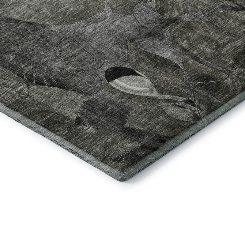 Premium Machine Washable Cerrito AMF558 Gray Rug, Rectangle 8' x 10'