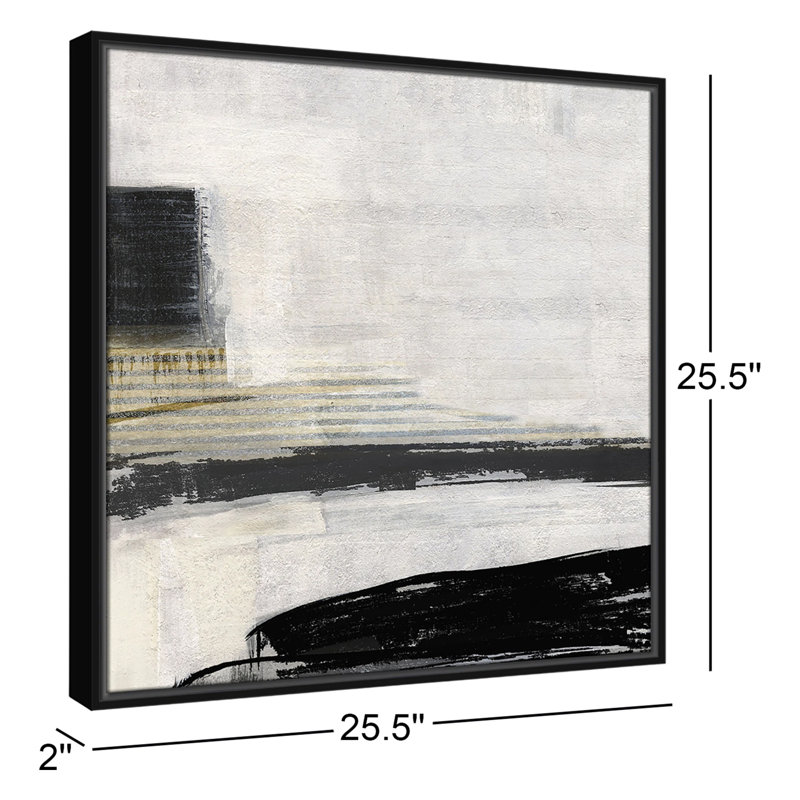 «La Bande I Print» par Sally Swatland, Cadre flottant noir, H 25,5 po x l 25,5 po