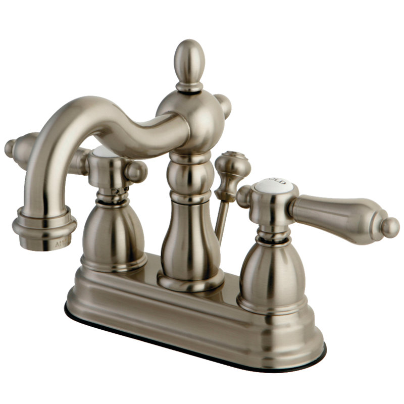 Bel Air Centerset Bathroom Faucet with Drain Assembly, Brushed Nickel