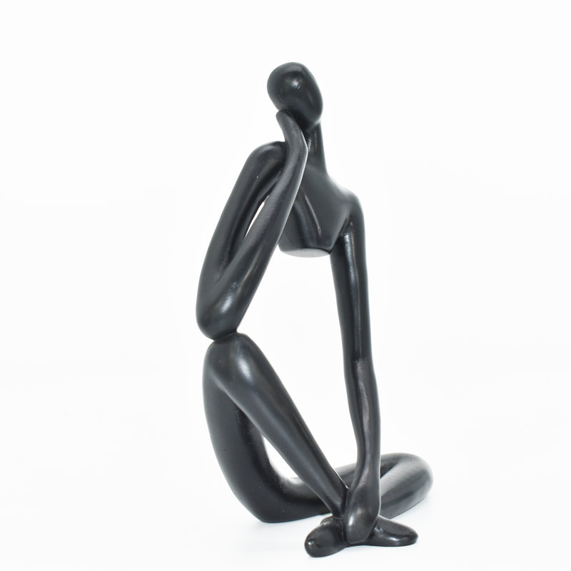 Adam & Friends Home Decor Thinking Man Sculpture | 1-Piece, Black