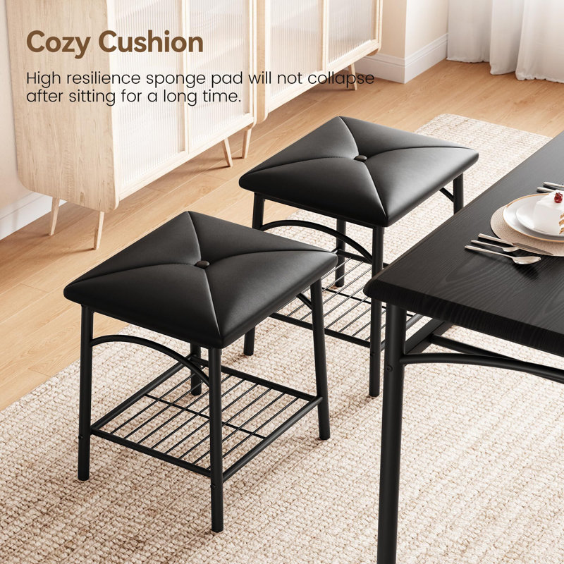 Cheviotdale 4 - Person Four Leg Dining Set, Black