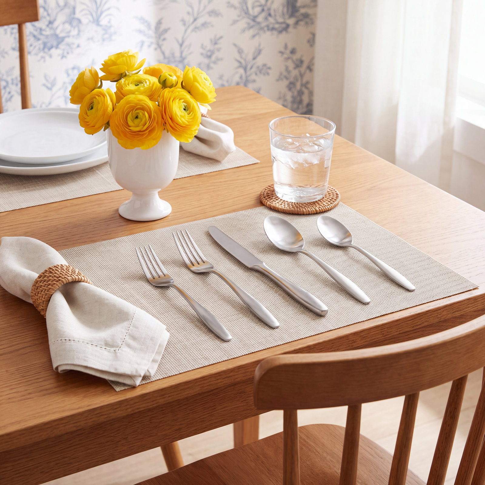 Edianna Flatware - Set of 20, Silver Satin