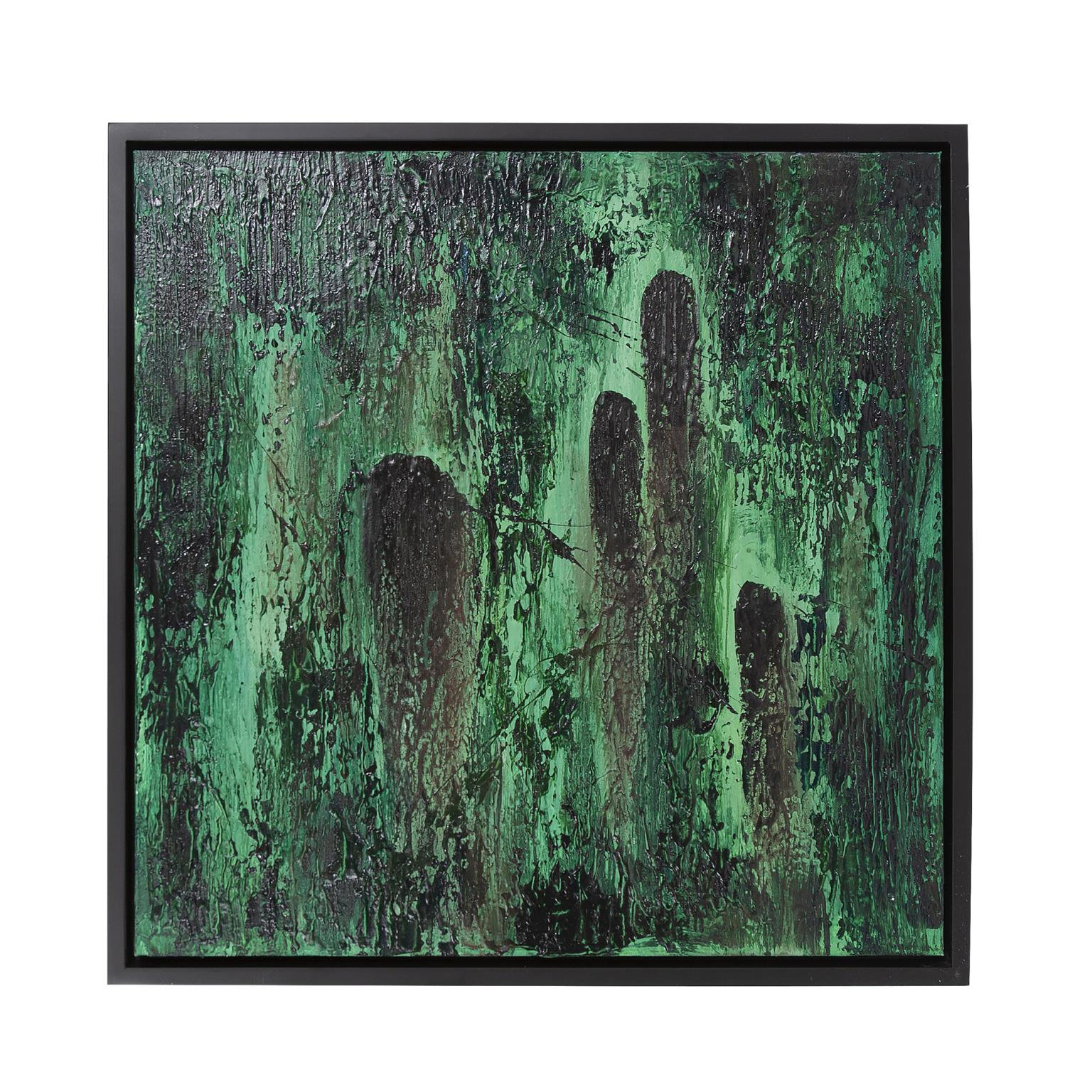 Comet Blue Flare Painting, Green