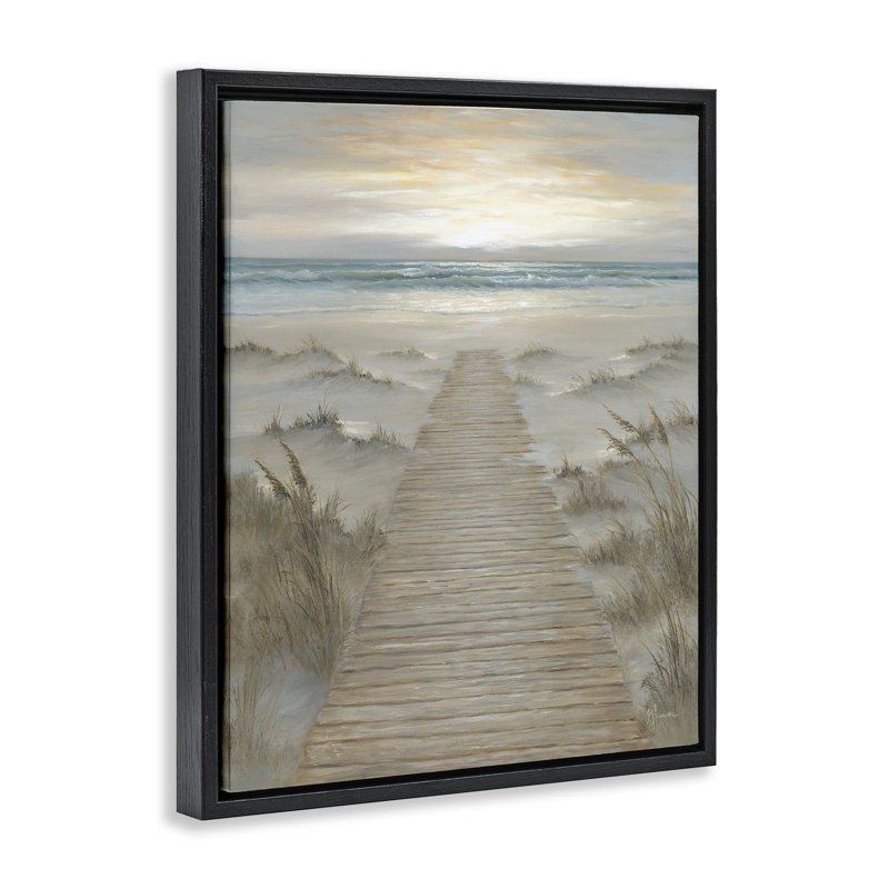Cadre flottant Le chemin vers le lever du soleil, design par Georgia Janisse, Cadre flottant noir de jais, H 21 po x l 17 po