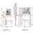 37" Middle Size Left Bedside Cabinet Vanity Table With Cushioned Stool,Large Sliding,Touch-Control