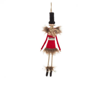 Brown Bearded Soldier With Top Hat Ornament