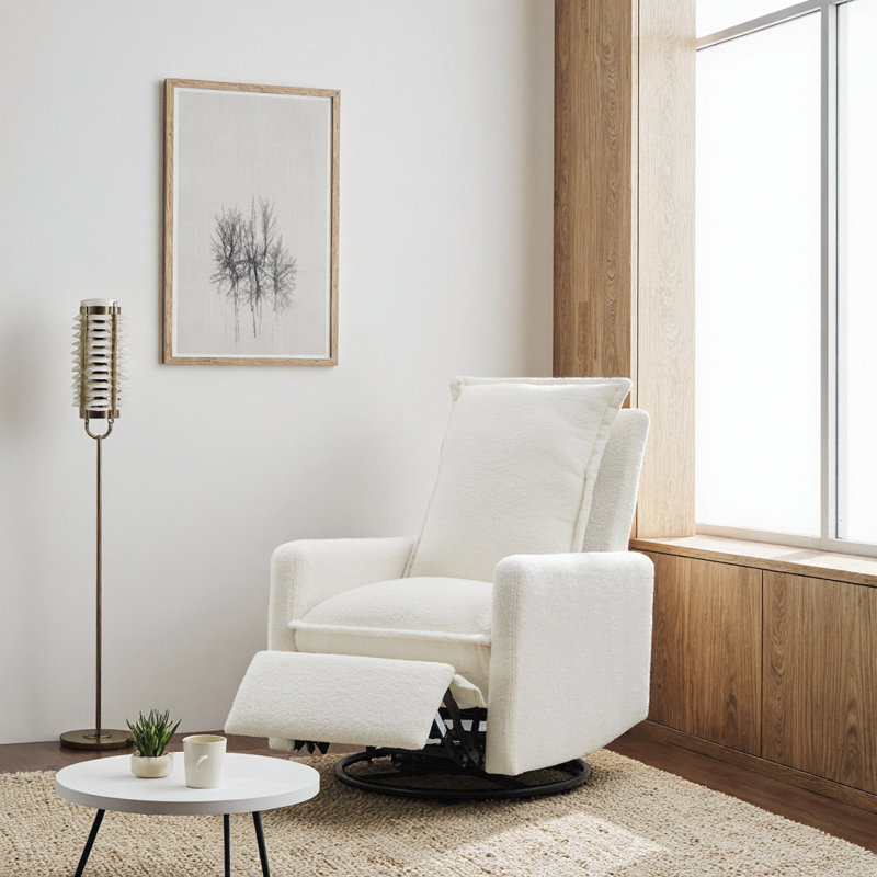 Fauteuil inclinable et pivotant à bascule Teddy, Blanc