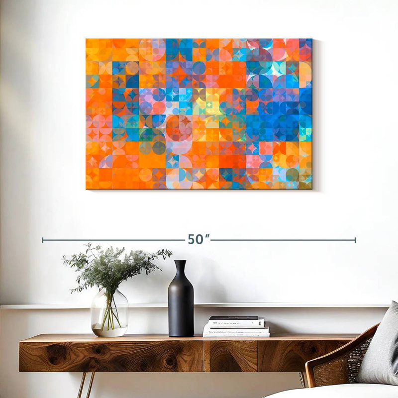 Cercles Avery orange / bleu, H 24 po x l 36 po