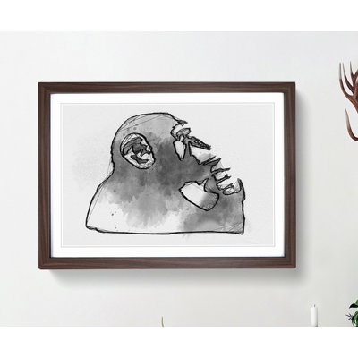 Thinker Monkey by Banksy - Framed Print