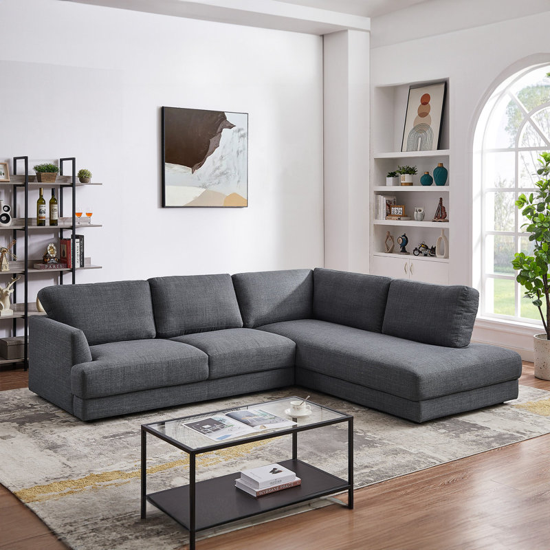 Modern Sofa, Gray Velvet
