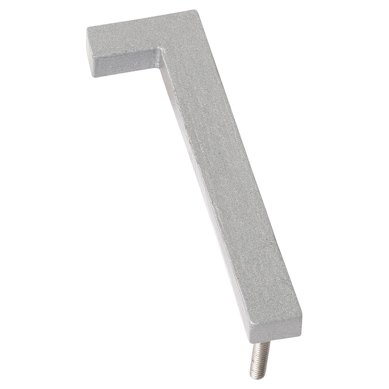 Numéro de maison à fixation flottante 16 po, 1, Argent