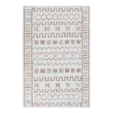 Tic Tac Toe Southwestern Area Rug in Ivory/Brown