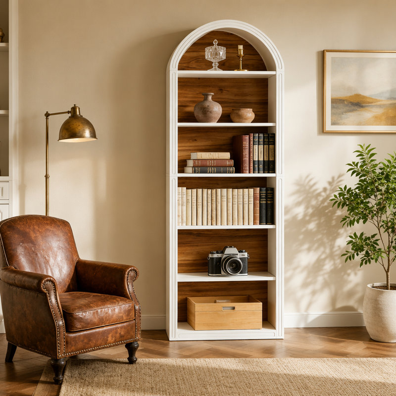 Storage Display Shelf,Elegant Arch Design Bookshelf