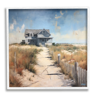 bb-415-Framed " Coastal Beach House " Print
