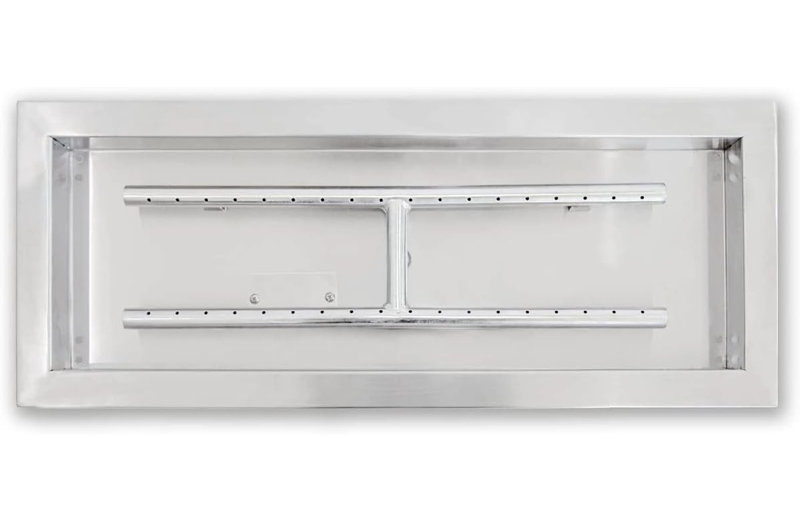 Stainless Steel 24-Inch Rectangular Drop-In Gas Fire Pit Burner