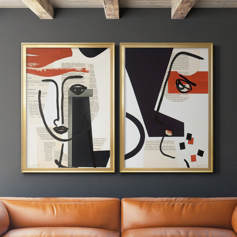 «Face of A Century V», toile encadrée de qualité supérieure - prête à être accrochée, H 41,25 po x l 61 po x P 1,25 po, Or