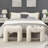  Zorya Contemporary Faux Fur U-shaped Ottoman, Set Of 2-1796945666