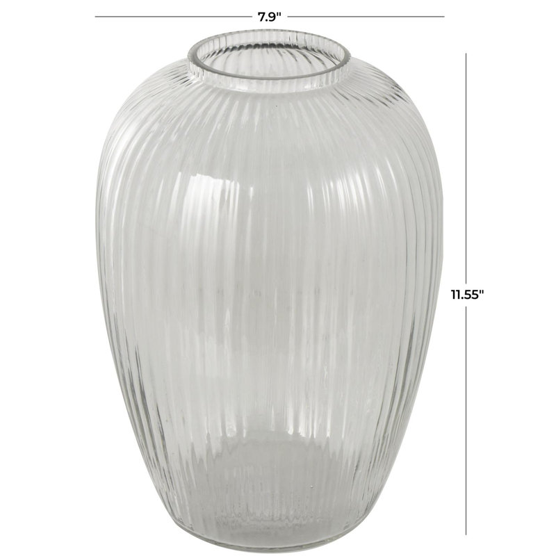 Perry Glass Table Vase, 11.55" H x 7.9" W x 7.9" D