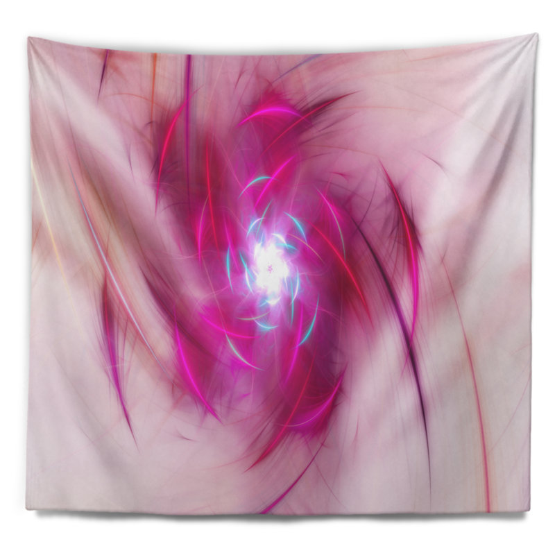 Tapisserie floral mauve à réaction nucléaire, H 32 po x l 39 po