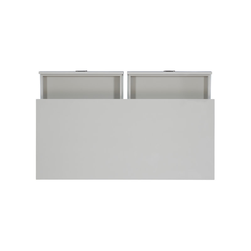 Halstad Modern 44 Long Desk with Drawer Storage, Gray