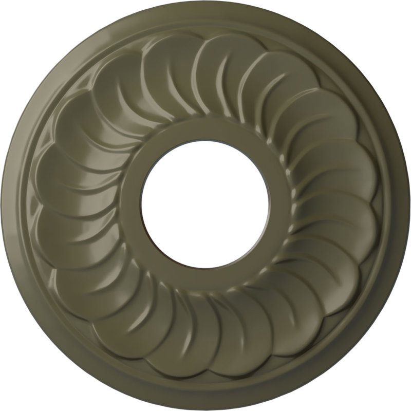Médaillon de plafond H 11,75 po x l 11,75 po x P 1 po Blackthorn, Tortue peinte