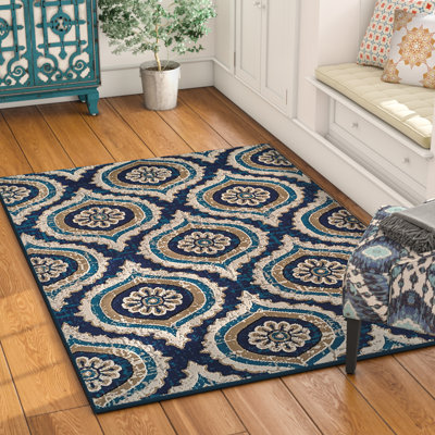 Tapis bleu / beige Charney