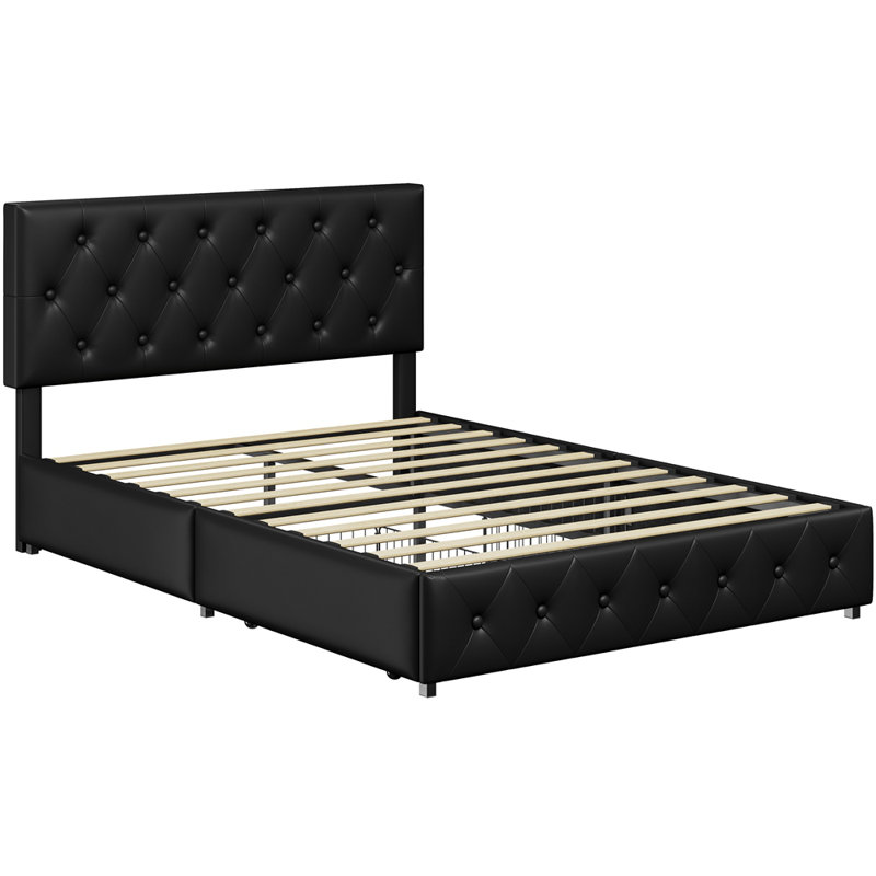  Upholstered Storage Bed, Kingsize (5'), Black
