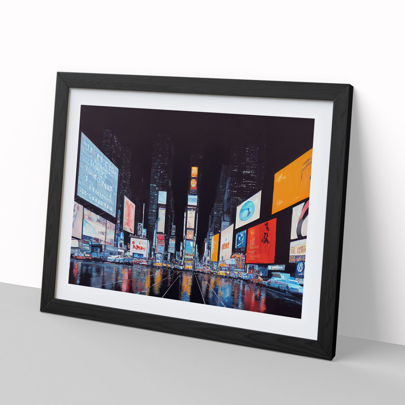 XH1022-6207X Modern Times Square Art Vol.6 - Single Picture Frame Print, 46cm H x 64cm W x 2cm D, Black