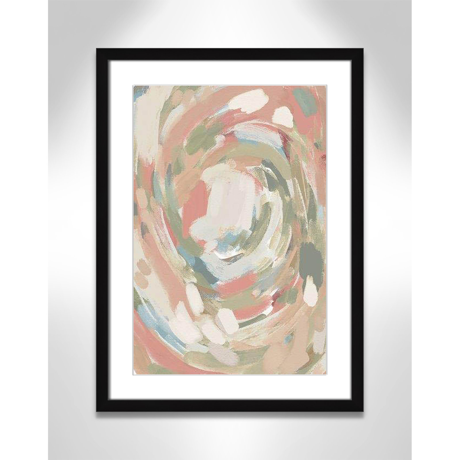 Abstract Energy Spring Colors by Leah Straatsma, 23" H x 17" W x 0.75" D, Black Matted Picture Framed