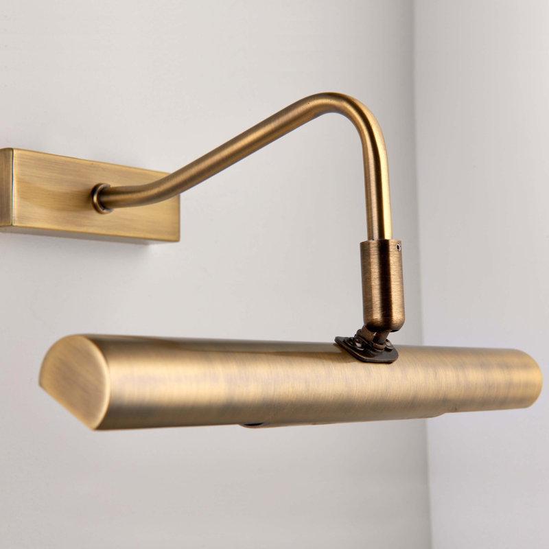 2 - Light Wall Mounted Picture Light, Antique Brass Effect Plated