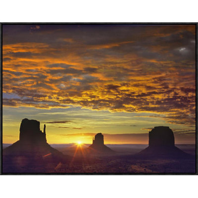 The Mittens and Merrick Butte at Sunrise, Monument Valley, Arizona by Tim Fitzharris Framed Photographic Print on Canvas
