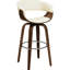 Élégant tabouret de bar pivotant en similicuir avec base en bois de noyer et cadre de rembourrage de siège confortable