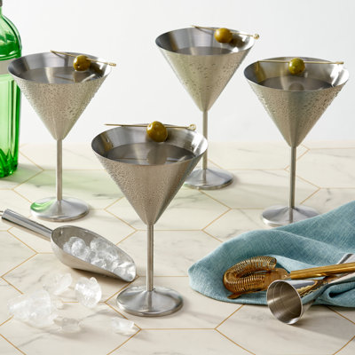 Versa 460ml Stainless Steel Martini Glass Set