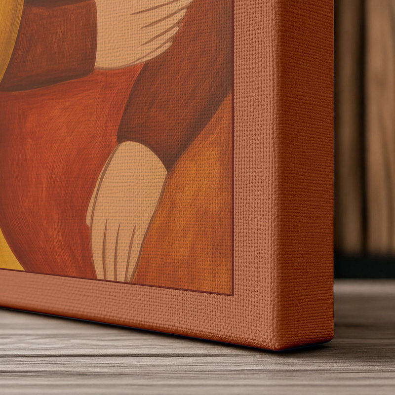 Figures in Conversation Modern - Wrapped Canvas, 36x24 - 91.4 x 61.0 cm, Terracotta Border