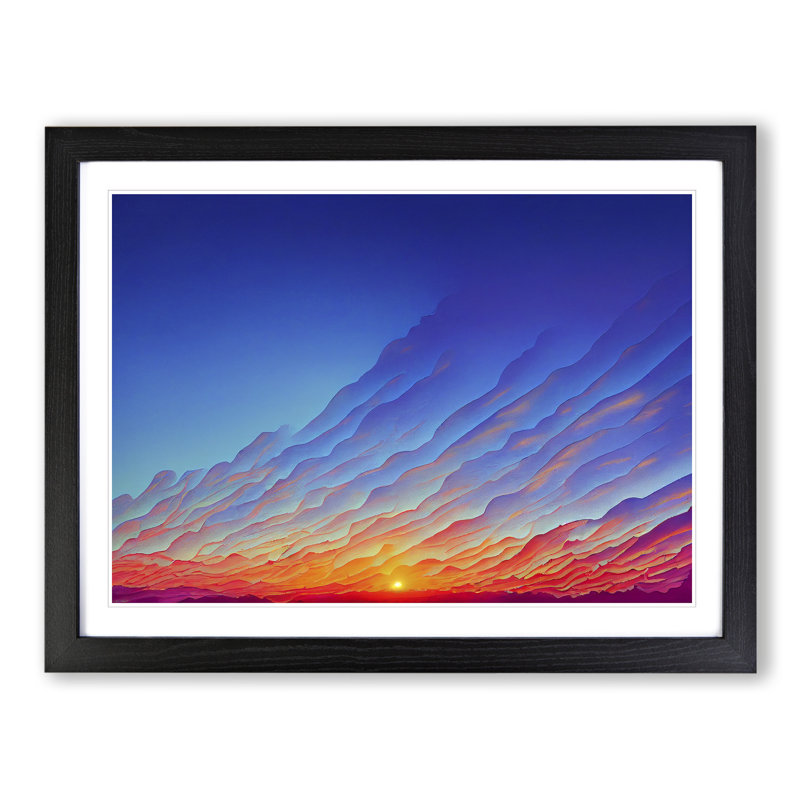 Cloudy Sunset Vol.2 - Framed Print, Black, 25cm H x 34cm W x 2cm D