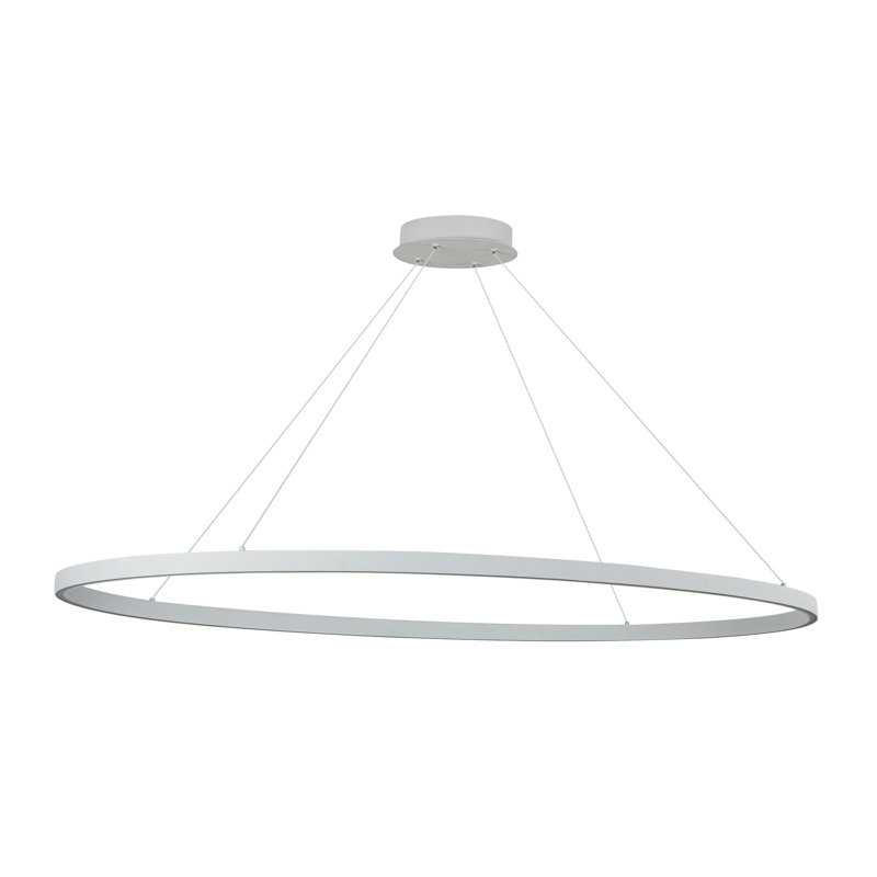 Ovale 1 - Light LED Pendant, White, 1.5" H x 53.25" W x 27.625" D