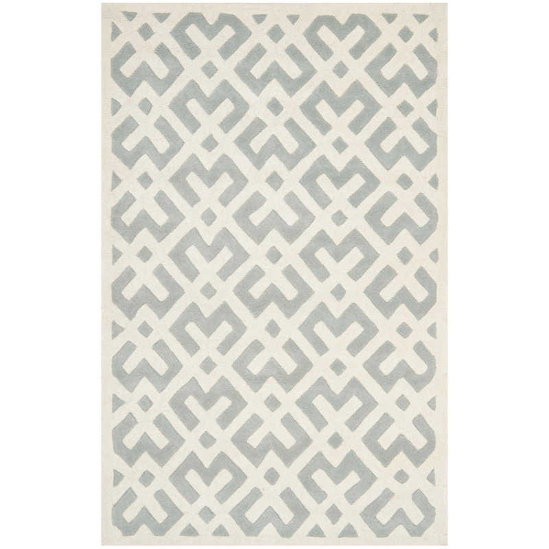 Deedie Hand Tufted Wool Geometric Rug, Rectangle 2' x 3'